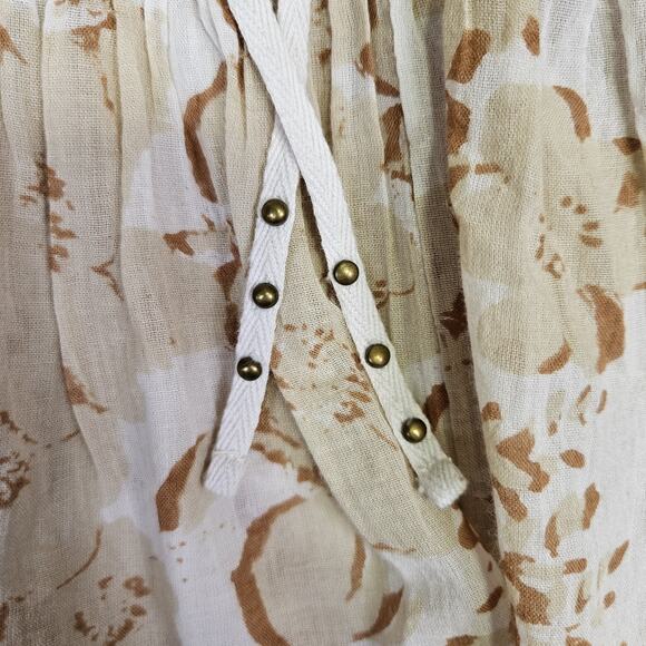 Intimately Free People Sundown Romper Boho Studded Jumper Tiered Beige Sheer XS - Picture 9 of 16